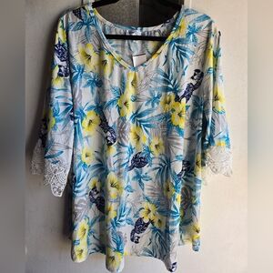 Stem & Vine Floral Tunic NWT